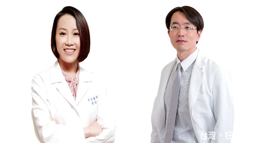 佳醫美人診所副院長陳怡如醫師(左),南西維格皮膚科診所院長林聖山醫師(右)。