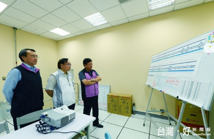 鄭市長視察桃捷公司颱風整備,即早做好防災工作,降低颱風可能危害。