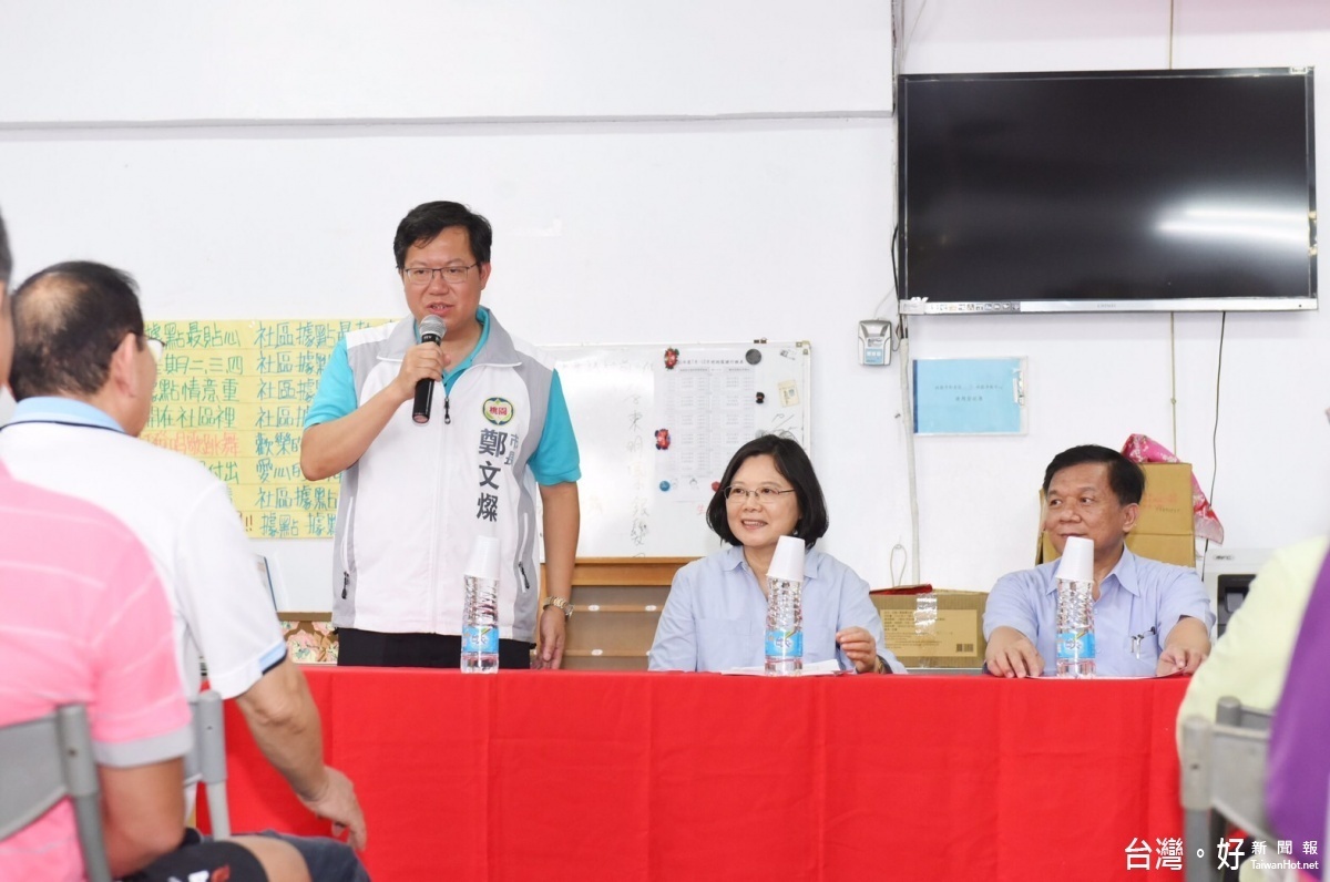 鄭市長陪同蔡總統視察新屋區電力修復情況,感謝台電公司維修同仁及承包商的努力,也感謝市民朋友的體諒。