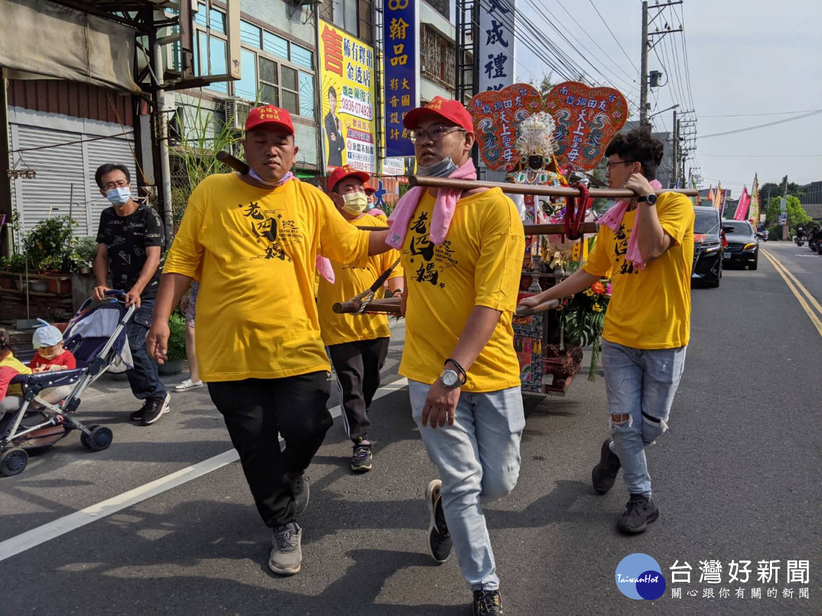 笨港進香回鑾進入彰化市境。圖／彰化市公所提供