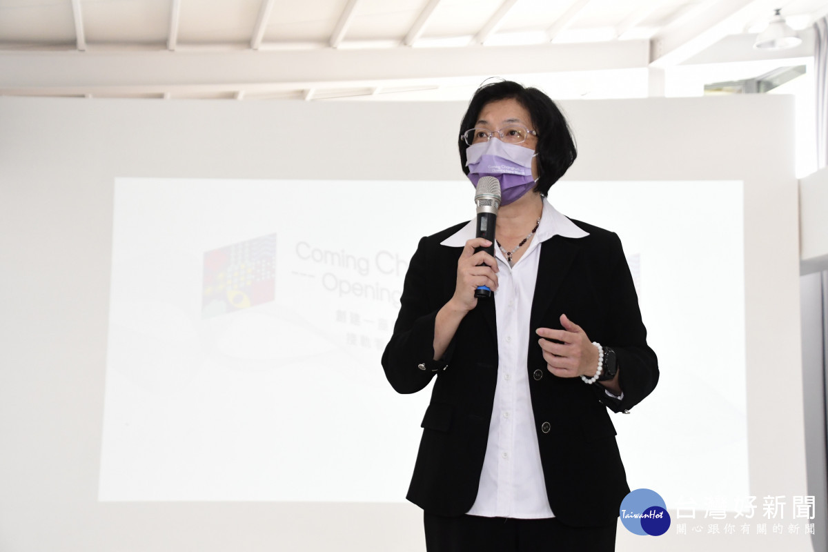 飛機飛翔！彰化縣政府青年發展處籌備處今日設立揭牌，縣長王惠美致詞。圖／彰化縣政府提供