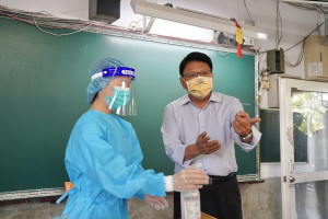 國中教育會考周末登場　潘孟安視察考場務求防疫工作滴水不漏