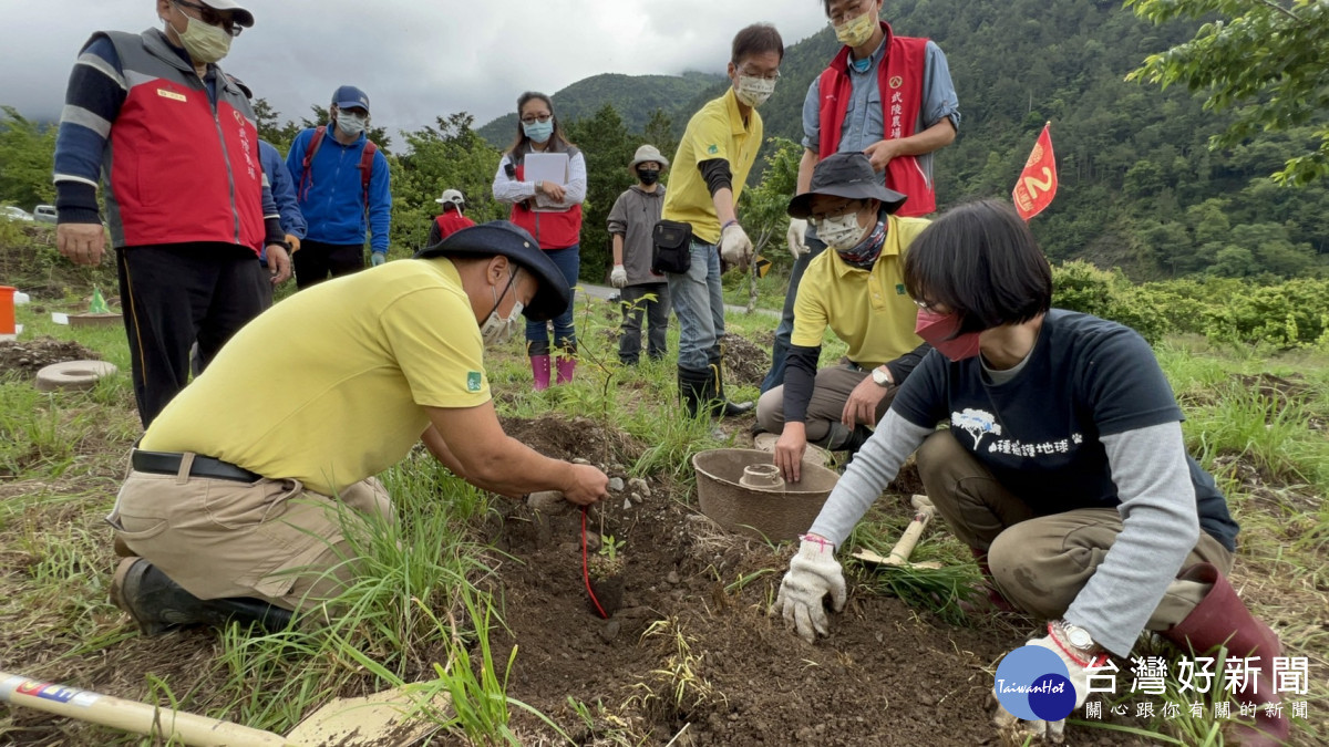 慈心基金會團隊於武陵農場提供廢耕地進行植樹造林。
