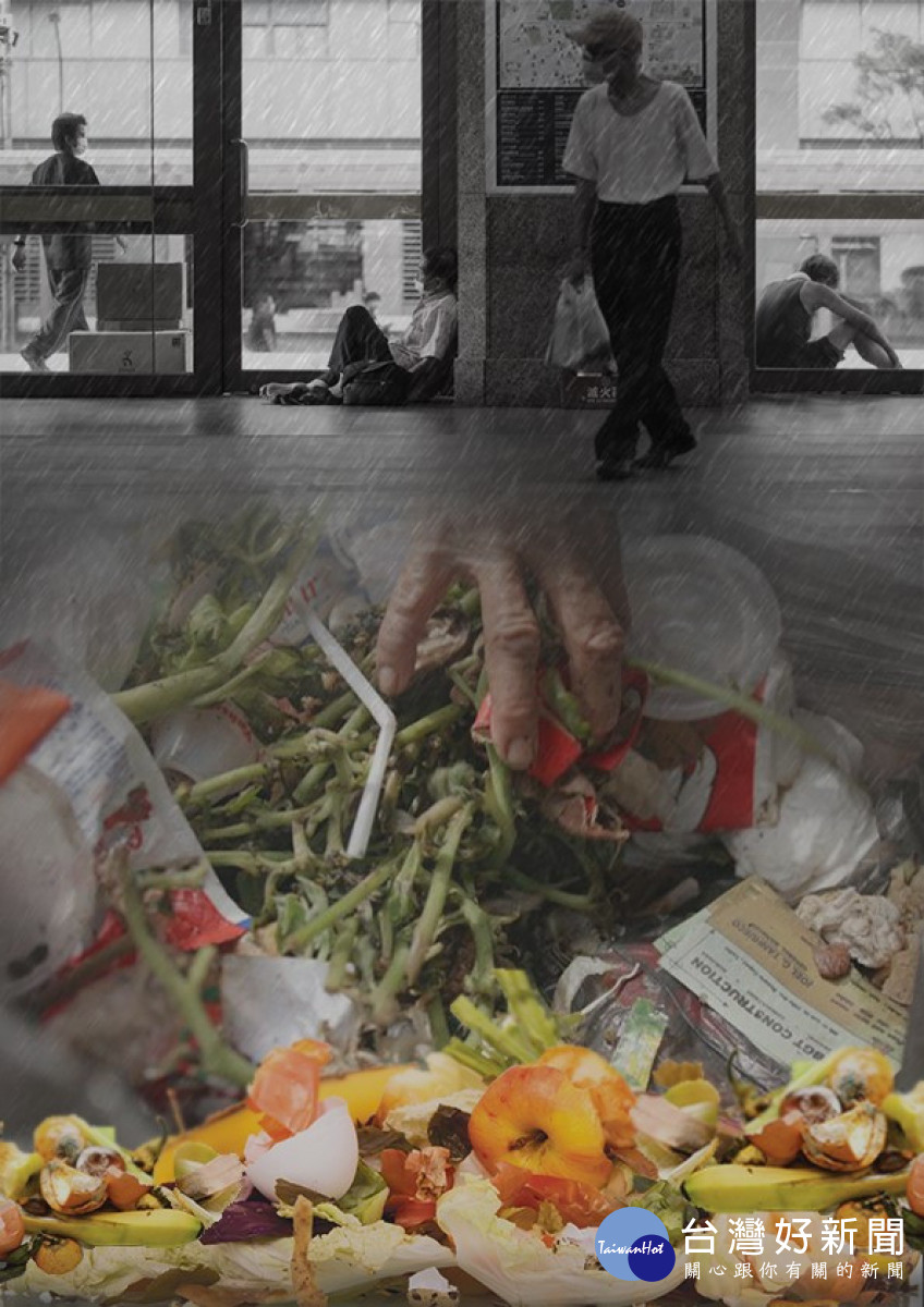 中原學生創作主題：「吃不到飯」，凸顯食物浪費及社會底層人民的「飢餓」困境。<br /><br />
