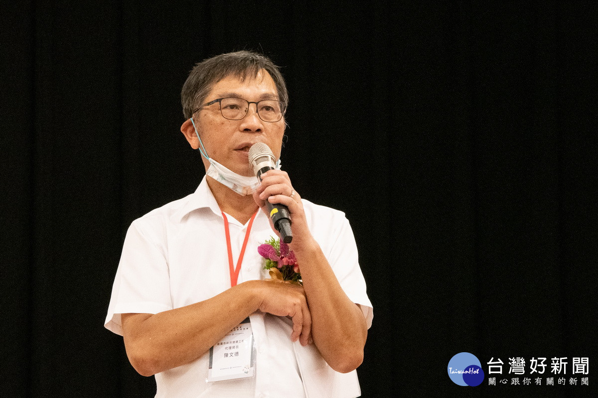 桃園市政府捷運工程局長陳文德於「桃園捷運綠線111年工程成果發表會」中致詞。