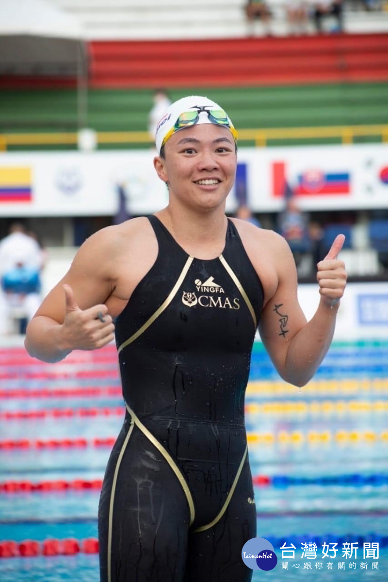 台中出身的蹼泳好手何品莉出戰世界蹼泳錦標賽，在200公尺項目奪金。