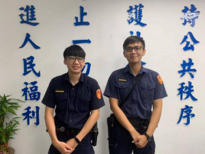 警員廖修霆及郭子廷積極協助尋回失竊物／警方提供