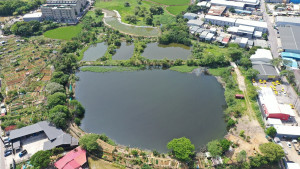 中原團隊以桃園龍潭的榮興產創園區四口埤塘為藍本模擬埤塘水位監控系統。