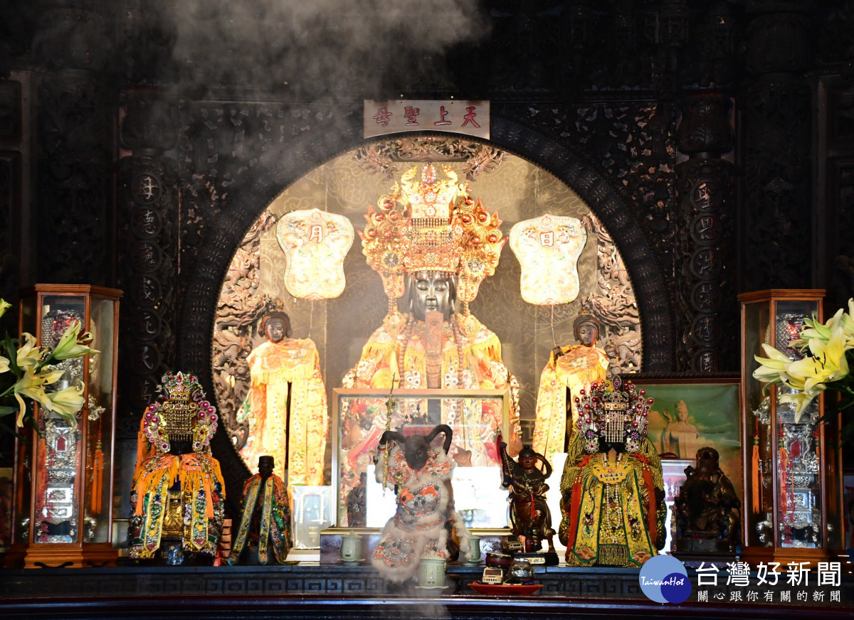 王功福海宮媽祖神尊。圖／記者鄧富珍攝