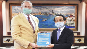 ▲奧地利商務代表辦事處歐賀曼（Hermann Ortner）商務代表拜會高雄市政府。（圖／記者 許高祥 翻攝）