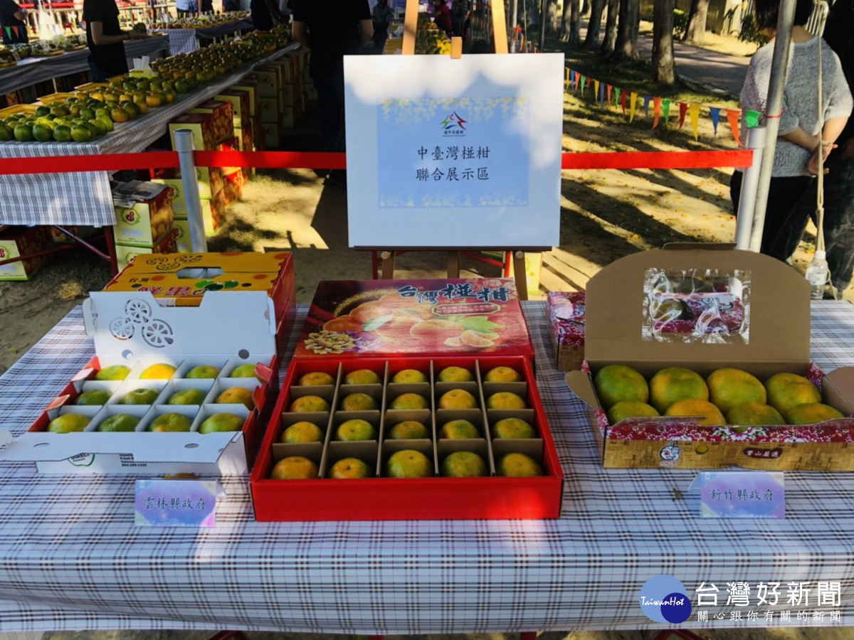 中台灣椪柑展示區：雲林縣政府及新竹縣政府提供果品展示。