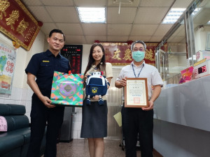 表揚阻詐行員。林重鎣