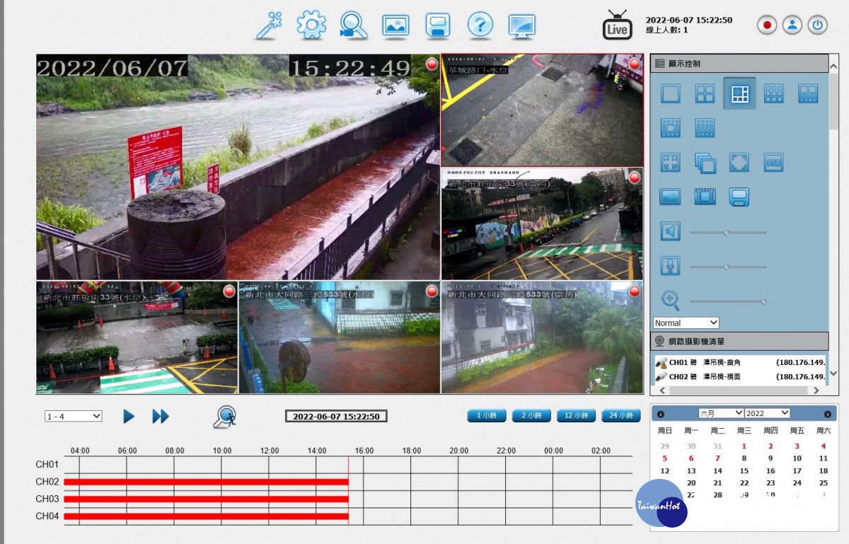 新北公共監測平台可提供即時影像，掌握災情並提早因應