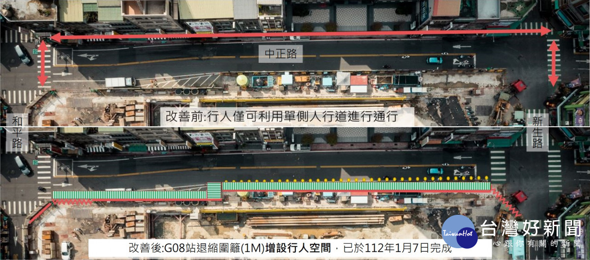 G08站行人通道改善示意圖。<br />
<br />
