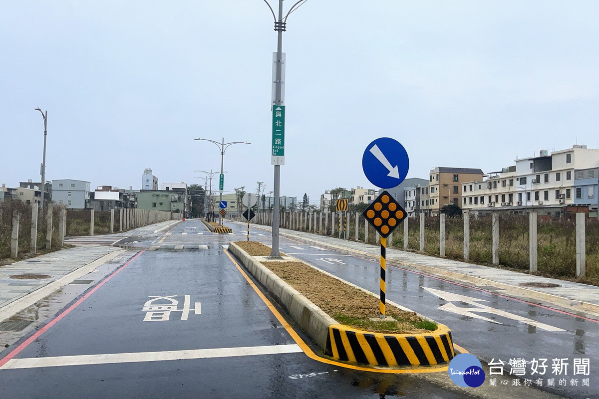 紓解春節期間車流，桃園市中壢區新道路「興北二路」提前通車。