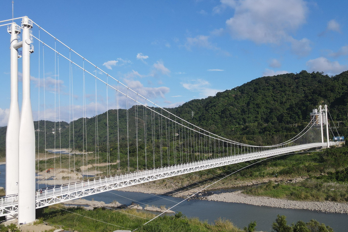 橫跨大漢溪兩岸的大溪中庄吊橋，將於1月20日正式啟用，成為大溪亮眼新地標。