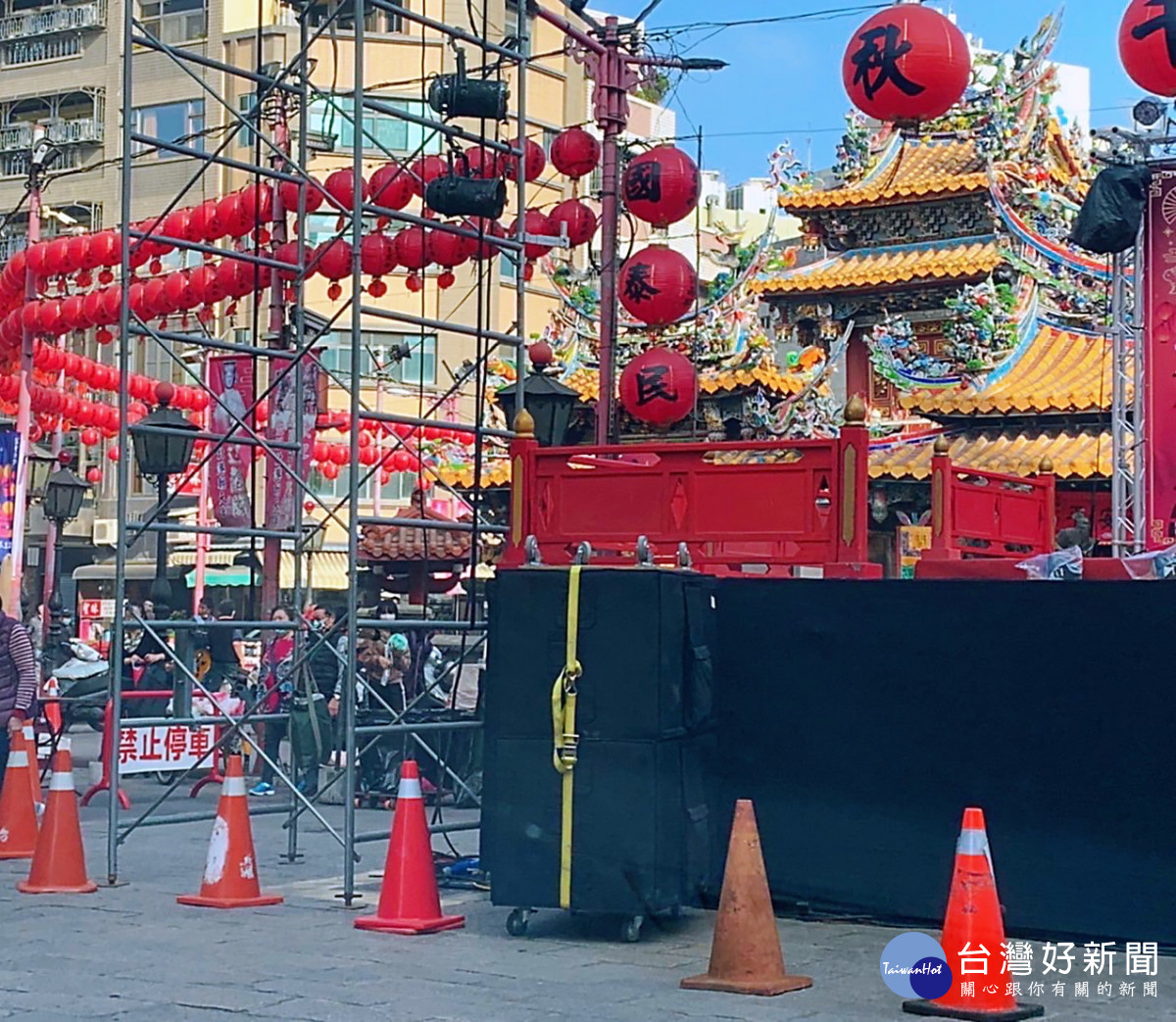 北港朝天宮前元宵晚會錄製，雲警實施交通疏導管制/北港警分局提供