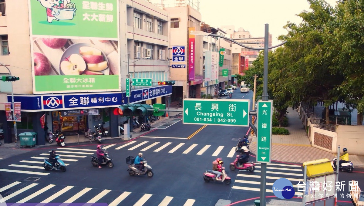 彰化縣內道路與行人使用空間。圖／彰化縣政府提供