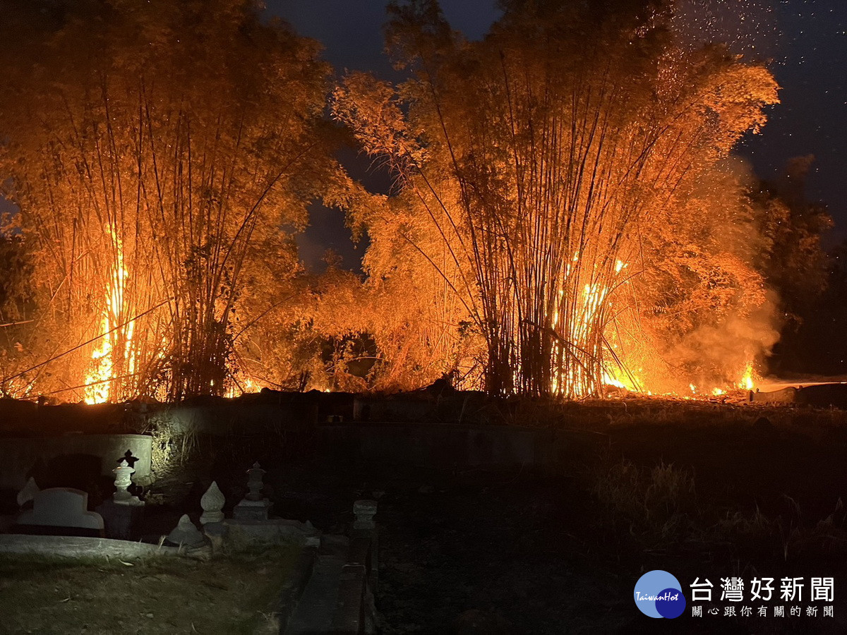 今年至3月初全縣已發生墓地山林火災近200起。（消防局提供）