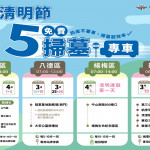 為方便民眾祭祖掃墓，桃園市政府推出5條清明節免費掃墓專車。