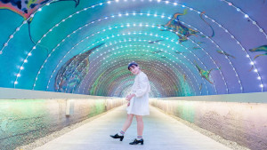▲旗津星空隧道。（圖／記者 許高祥 翻攝）