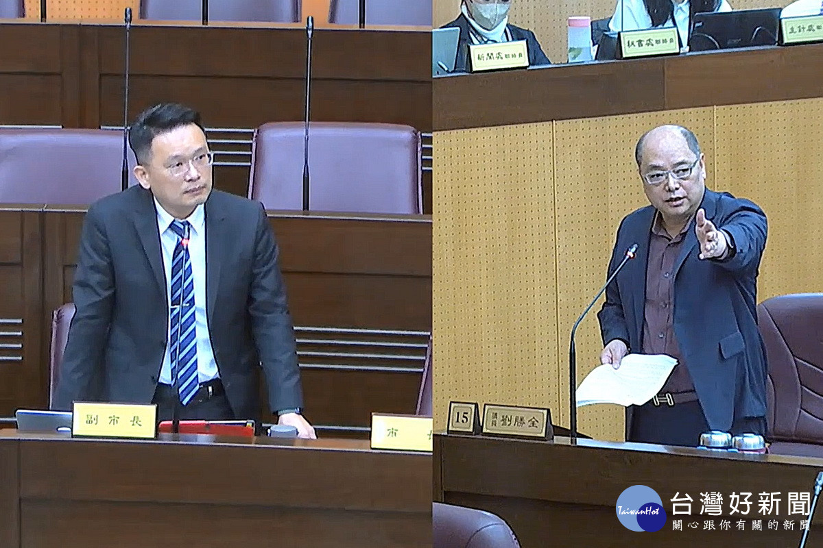 關心農業缺工問題，桃園市議員劉勝全質詢副市長蘇俊賓。<br />
