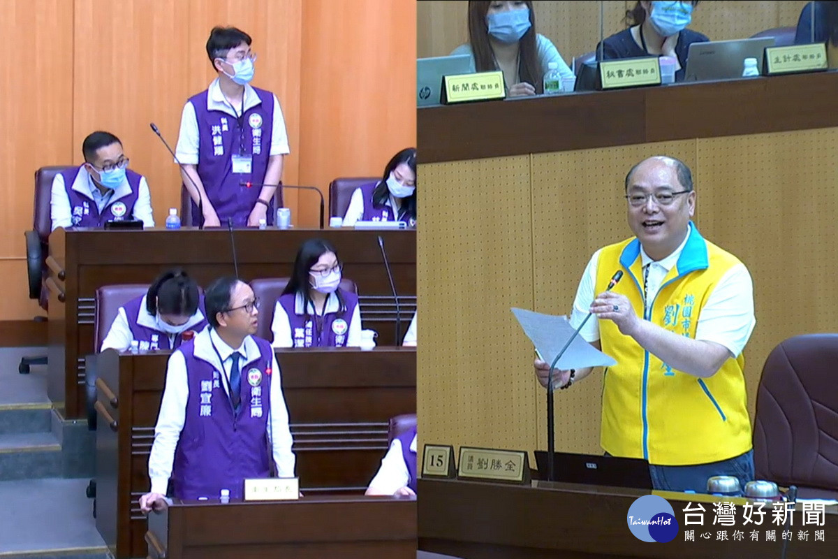 針對身心障礙機構權責問題，桃園市議員劉勝全質詢衛生局長劉宜廉。