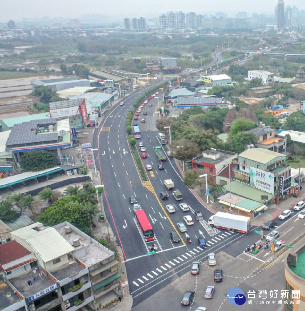 偏心左轉路暢計畫下的桃園大興西路與文中路口。
