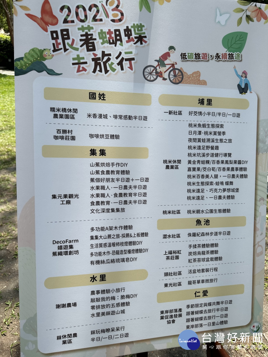 6大鄉鎮都推出不同遊程讓遊客有多樣性的選擇。（記者扶小萍攝）