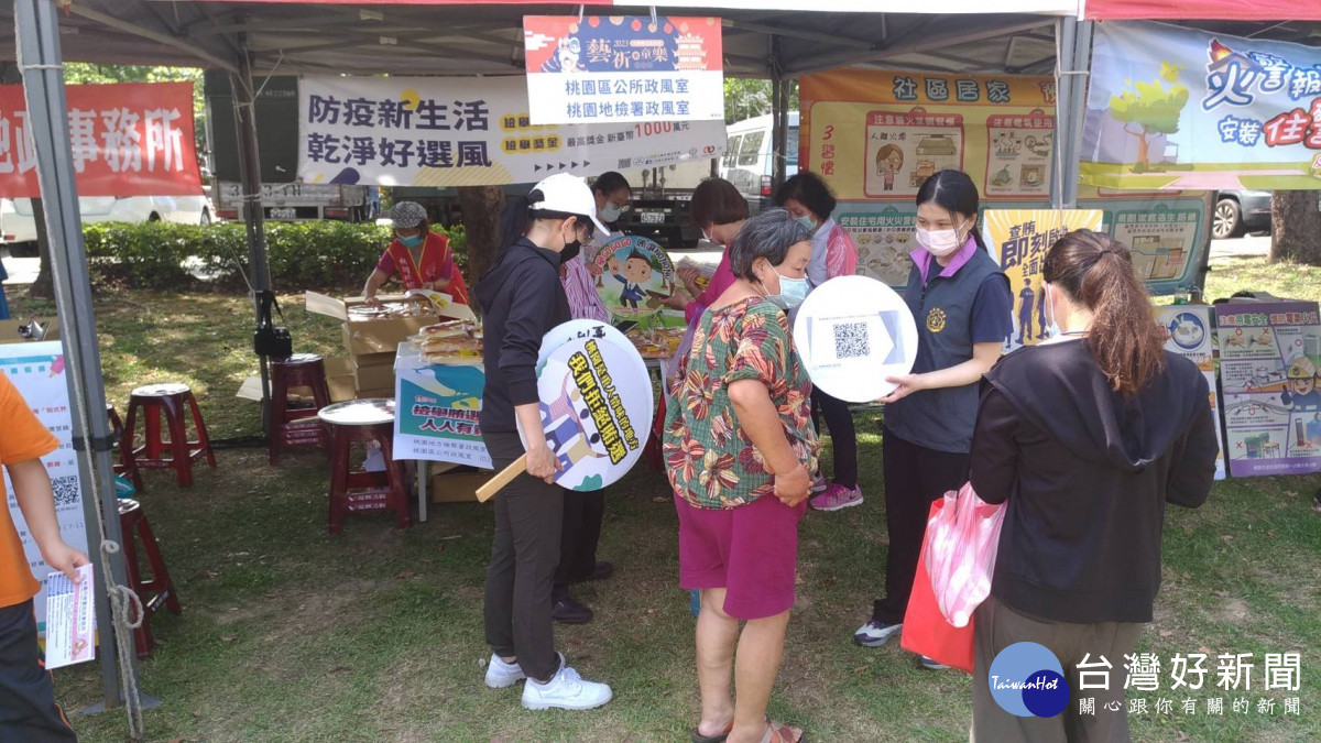 桃園區政風反賄選宣導，增強民眾對賄選的警覺。