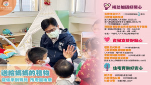 ▲從懷孕到育兒，高市府做每一位媽媽的後盾。