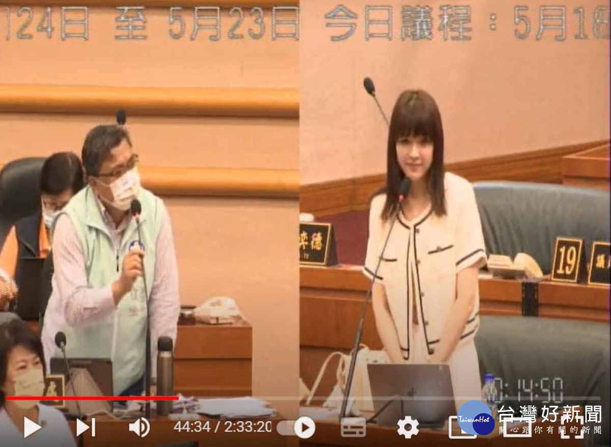 顏議員質詢教育處長林立生，提醒剩下一分鐘，別說「浪漫的話」／陳致愷翻攝