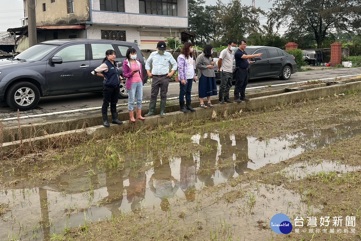 桃園市政府農業局會同改良場、農糧署北區分署前往新屋區洋香瓜農及高粱農友進行關心。