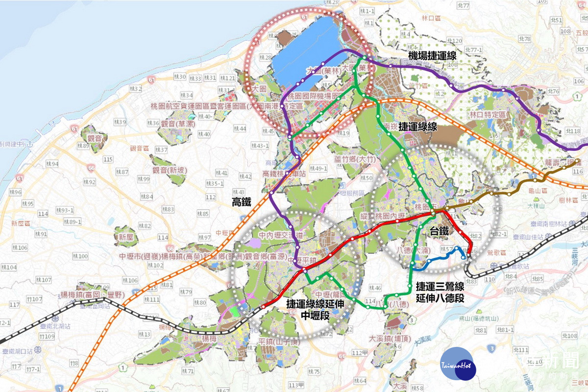 桃園市逐步形成桃園、中壢與航空城三大發展核心。