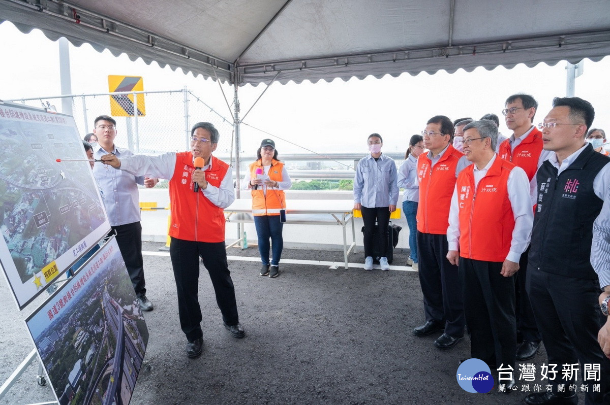 視察「國道3號銜接台66線增設系統交流道」工程　陳揆宣布北上入口系統匝道6/30通車