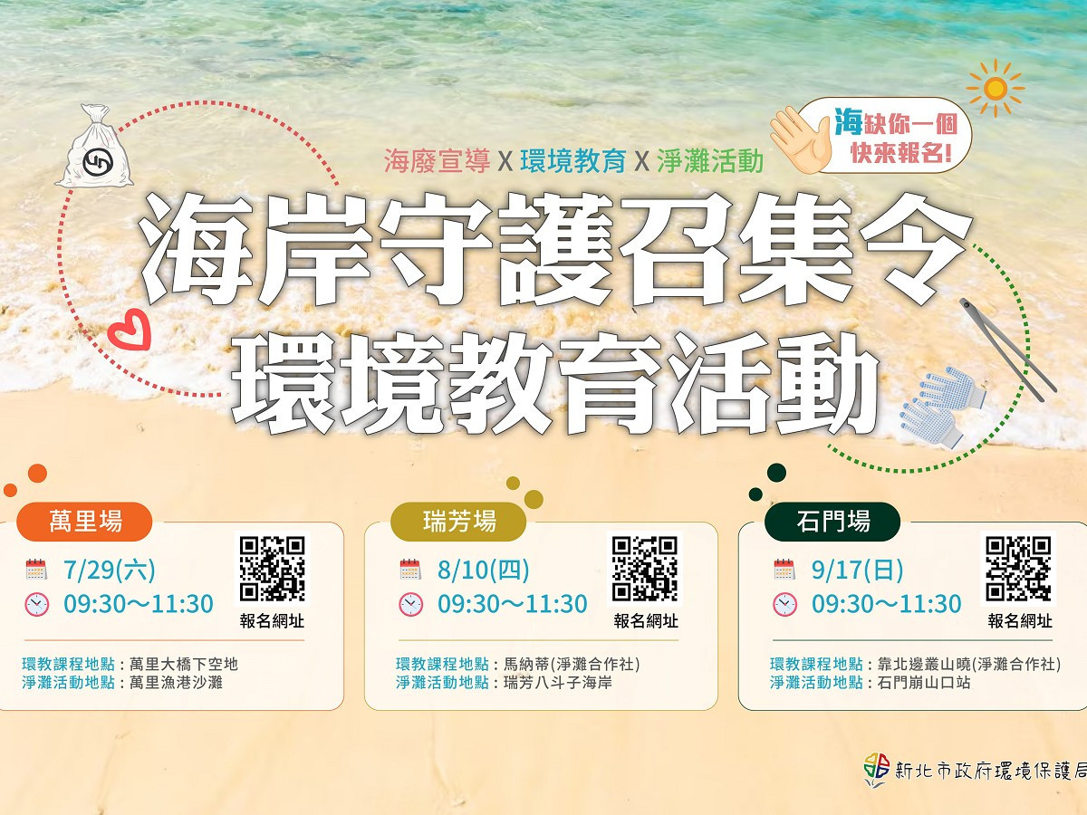 新北「海岸守護召集令」　揪淨灘還有機會抽超商禮券