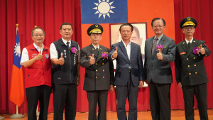嘉義縣消防局今辦理新任消防局長蔡建安佈達暨交接典禮，消防局長呂清海亦於同日屆齡退休生效／消防局提供