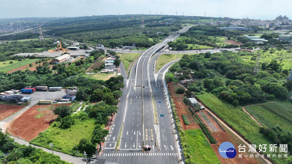 中科園區西南向聯外道路空拍圖