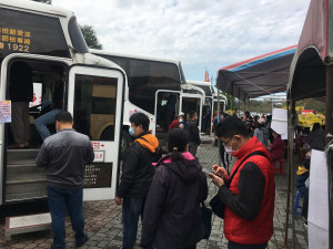 竹山鎮紫南宮經常不定期配合捐血中心做公益。（記者扶小萍攝）