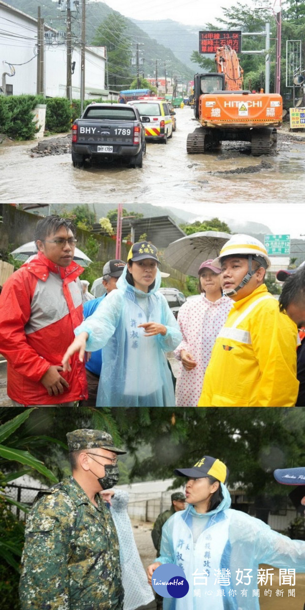 林儒暘議員於臉書上見證許縣長並未救災不力。（林儒暘提供）