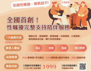 ▲高市全國首創，推出最完整的性騷擾支持陪伴資源。