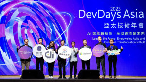 ▲DevDays Asia 2023 亞太技術年會上，陳其邁表示支持AI產業發展落地，接軌國際以新科技解決既有問題。