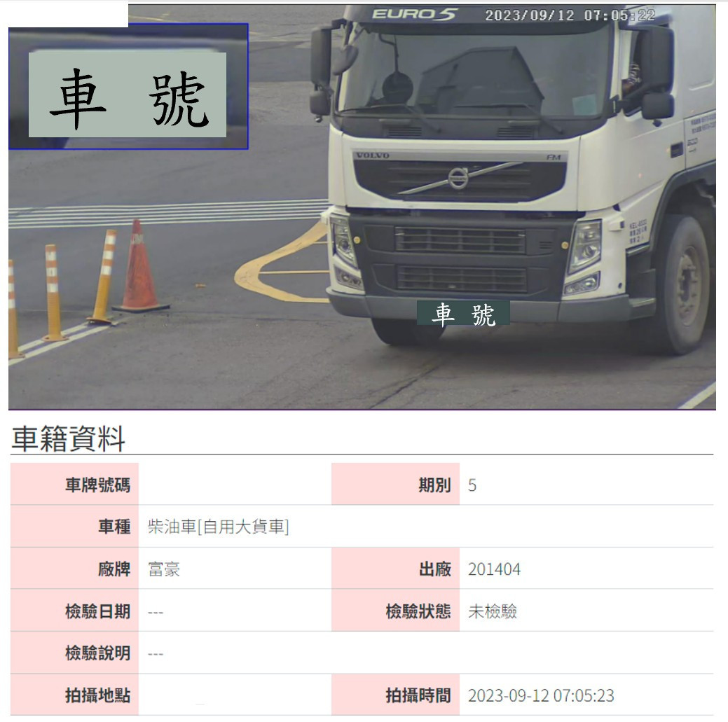 臺中港7處主要管制站自動化車牌辨識系統設置作業，掌握進入港區車輛，後續將定期自科技執法系統平台勾稽篩選違規車輛，匯出違規照片佐證資料作為後續裁處依據。(圖/臺中市政府環境保護局)