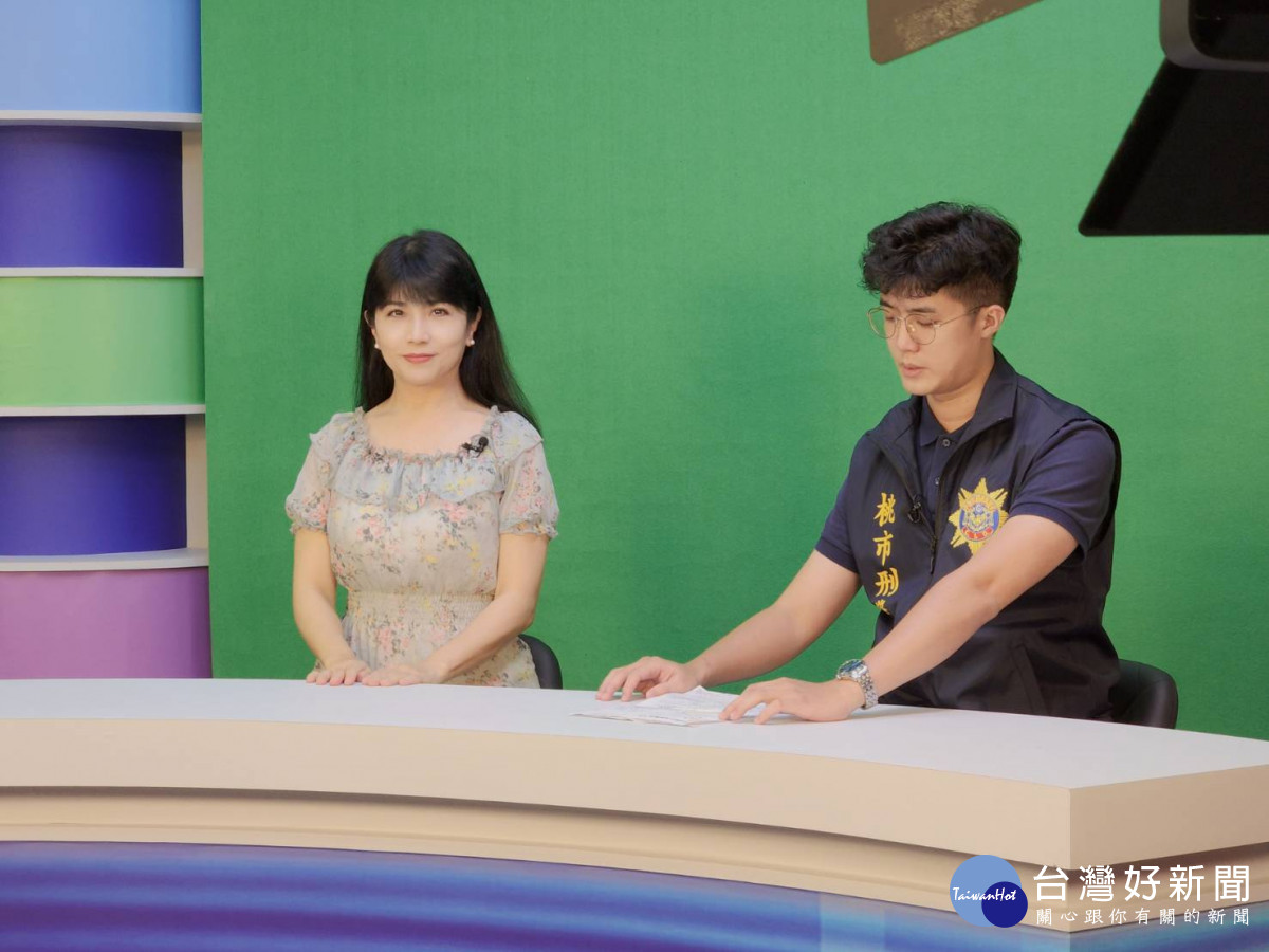 桃園警察分局邀請玉女歌手陳艾湄，與警方一起拍攝反詐騙宣傳影片。
