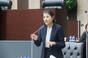 許淑華縣長認為中興新村是非常適合台積電進駐的據點。（記者扶小萍攝）