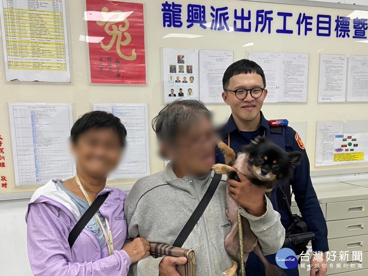 警方細心積極尋愛犬，飼主見到心愛毛孩喜「吉」而泣。  