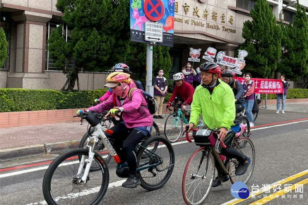 台灣抗癌協會2023「不倒騎士．騎出生命」單車環臺抵達桃園。