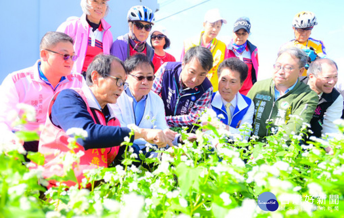 張市長聆聽關於蕎麥的介紹。