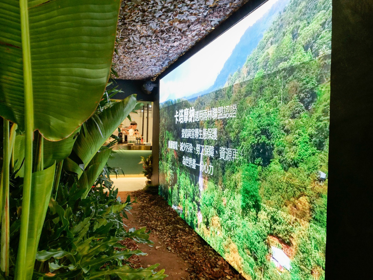 卡塔摩納在國際咖啡展，特設雨林體驗區供民眾參訪。