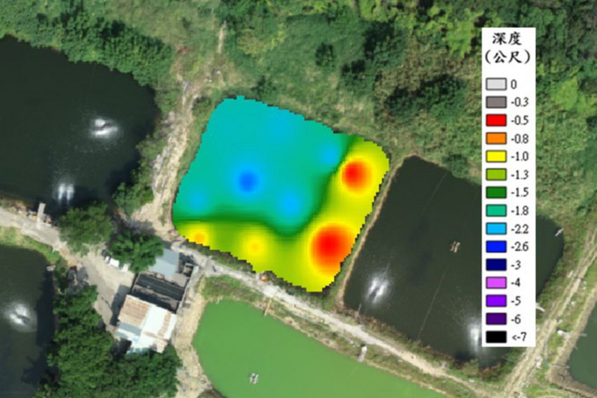 桃園市政府水務局透過AI監控水域變化，埤塘陸域環境與擬合水域深度。